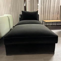 Maxalto Daybeds & Recamieren|Chaise Longue Solatium Bezug Stoff Super Anthrazit Füße Nickel Bronzefarben Lackiert