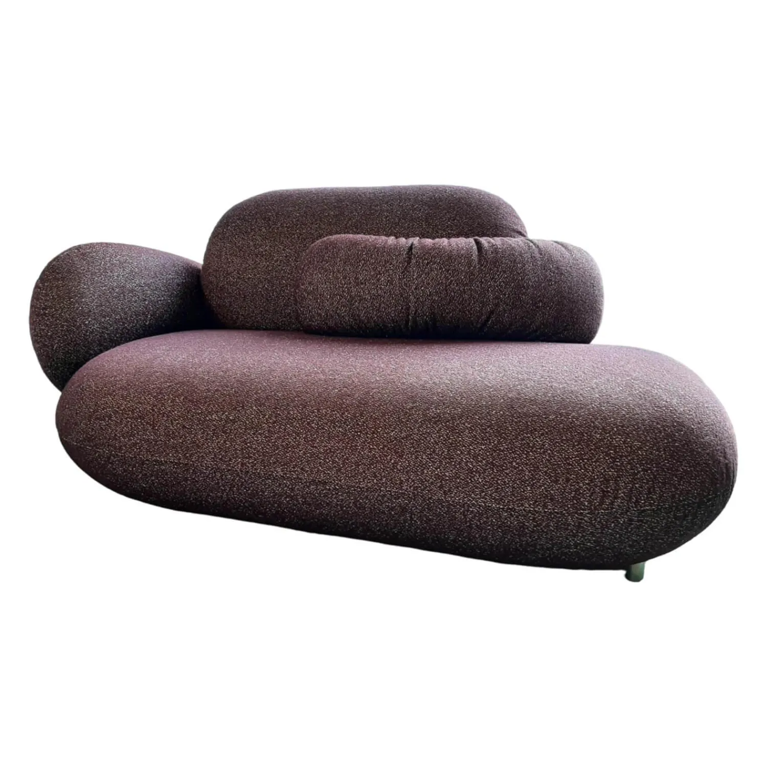Leolux 2-Sitzer-Sofas|Chaiselongue Pulla Bezug Stoff 4 Mondo Viola 13 Füße Aluminium Poliert