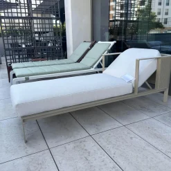 Gandia Blasco Loungemöbel|Chaiselounge Solanas Tumbona Auflage Stoff Soft Duo Crudo 07 Beige Grau