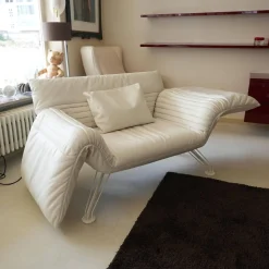 De Sede Daybeds & Recamieren|Chaiselounge Winfried Totzek Leder Select Weiß Füße Metall Weiß