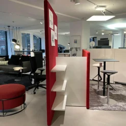 COR Regale|Chart Trennwand Regal Und Arbeitstisch Dunkelrot Hellrot White Mit Steckdose