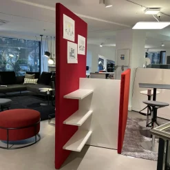 COR Regale|Chart Trennwand Regal Und Arbeitstisch Dunkelrot Hellrot White Mit Steckdose