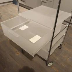 Kartell Regale & Container|Container Mobil 2330 Mit Handgriffen Eisfarben L1 Verchromt