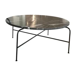 Rolf Benz Couchtische|Couchtisch 947 471 Platte Stein Graphit Brown Grau Braun Gestell Stahl Verkehrsschwarz Lackiert