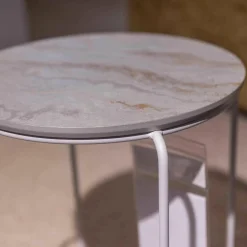 freistil Rolf Benz Couchtische|Couchtisch 151 Eiche Steinbeschichtet Blanco Gestell Telegrau