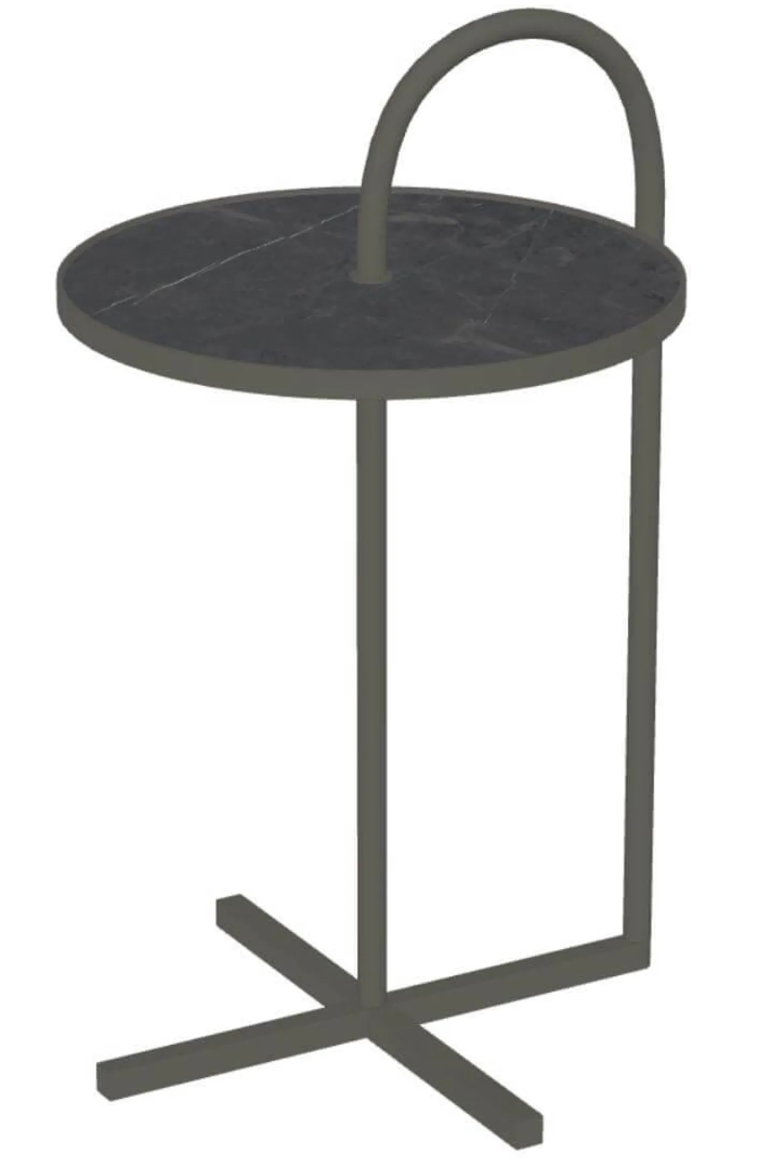 Rolf Benz Couchtische|Couchtisch 902-222 Einlegeplatte Naturstein Geledert Graphit Braun Gestell Stahl Lackiert Umbragrau