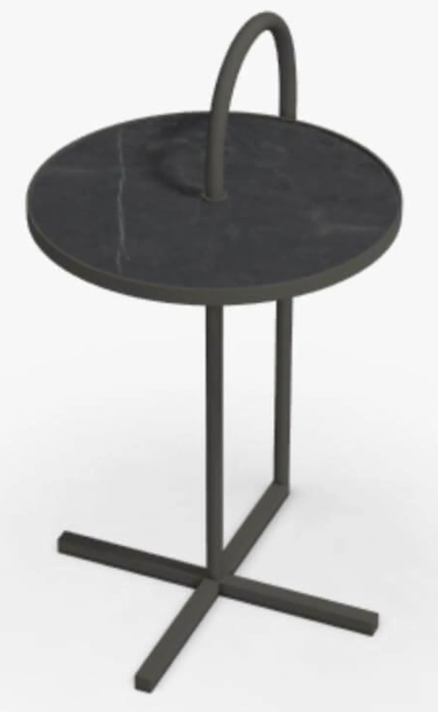 Rolf Benz Couchtische|Couchtisch 902-222 Einlegeplatte Naturstein Geledert Graphit Braun Gestell Stahl Lackiert Umbragrau