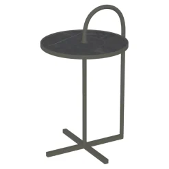 Rolf Benz Couchtische|Couchtisch 902-222 Einlegeplatte Naturstein Geledert Graphit Braun Gestell Stahl Lackiert Umbragrau