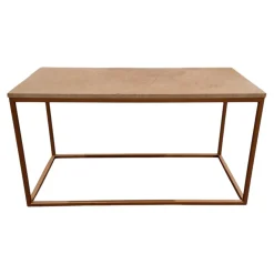 Rolf Benz Couchtische|Couchtisch 985 MDF Beschichtet Mit Echtsteinfurnier Mit Sandstein Gestell Bronzefarbig