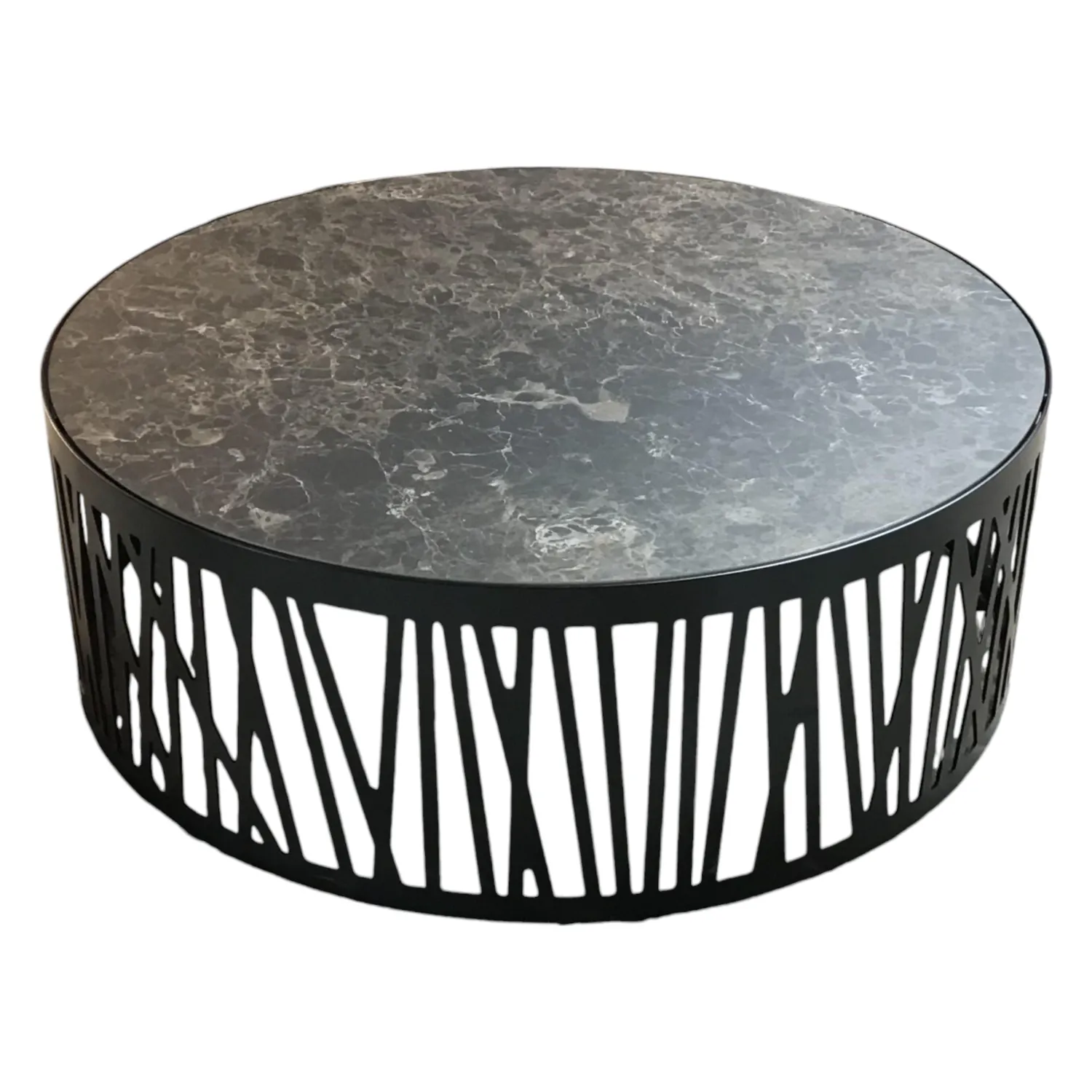 Rolf Benz Couchtische|Couchtisch 8330-507 Platte Keramik Emperator Schwarz Braun Gestell Metall Verkehrsschwarz Lackiert