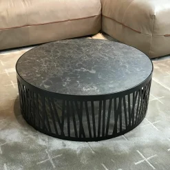 Rolf Benz Couchtische|Couchtisch 8330-507 Platte Keramik Emperator Schwarz Braun Gestell Metall Verkehrsschwarz Lackiert