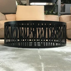 Rolf Benz Couchtische|Couchtisch 8330-507 Platte Keramik Emperator Schwarz Braun Gestell Metall Verkehrsschwarz Lackiert