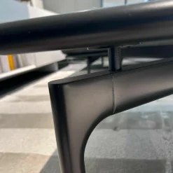 Rolf Benz Couchtische|Couchtisch 901-211 Platte Marmor Carrara Grau Geledert Gestell Buche Verkehrsschwarz Lackiert