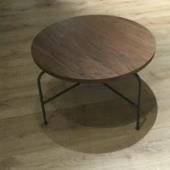 Rolf Benz Couchtische|Couchtisch 947-353 Platte Nussbaum Massiv Gestell Metall Lackiert Umbragrau