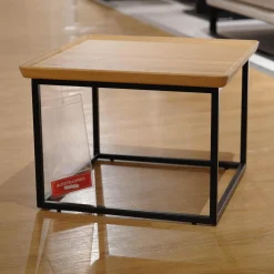 Rolf Benz Couchtische|Couchtisch 934-511 Tischplatte Massiv Eiche Farblos Lackiert Gestell Stahl Lackiert Verkehrsschwarz