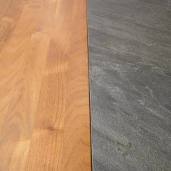 Rolf Benz Couchtische|Couchtisch 985-213 Tischplatten Nussbaum Amerikanisch Und Echtsteinfurnier Schiefer Gestell Stahl Schwarz Brilliant