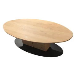 Thielemeyer Couchtische|Couchtisch Avida Asteiche Massiv Fuß Schwarz