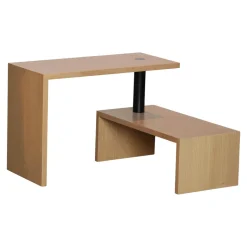 Zanotta Couchtische|Couchtisch Basello Eiche Lackiert Verbindungsstück Stahl Schwarz