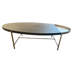 Christine Kröncke Couchtische|Couchtisch Bela Ct 135 Tischplatte Eiche Wengefarbig Furniert Ablage Bronce Look No. 34 Gestell Metall Bronce Look No. 34