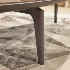 Giorgetti Couchtische|Couchtisch Blend Kristallglas Schwarz Gestell Eschenholz