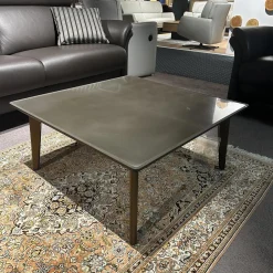 Giorgetti Couchtische|Couchtisch Blend Platte Metall Peltrox Rahmen Esche Grau Gestell Esche Bronzefarben