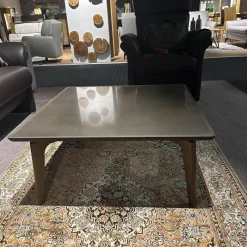 Giorgetti Couchtische|Couchtisch Blend Platte Metall Peltrox Rahmen Esche Grau Gestell Esche Bronzefarben