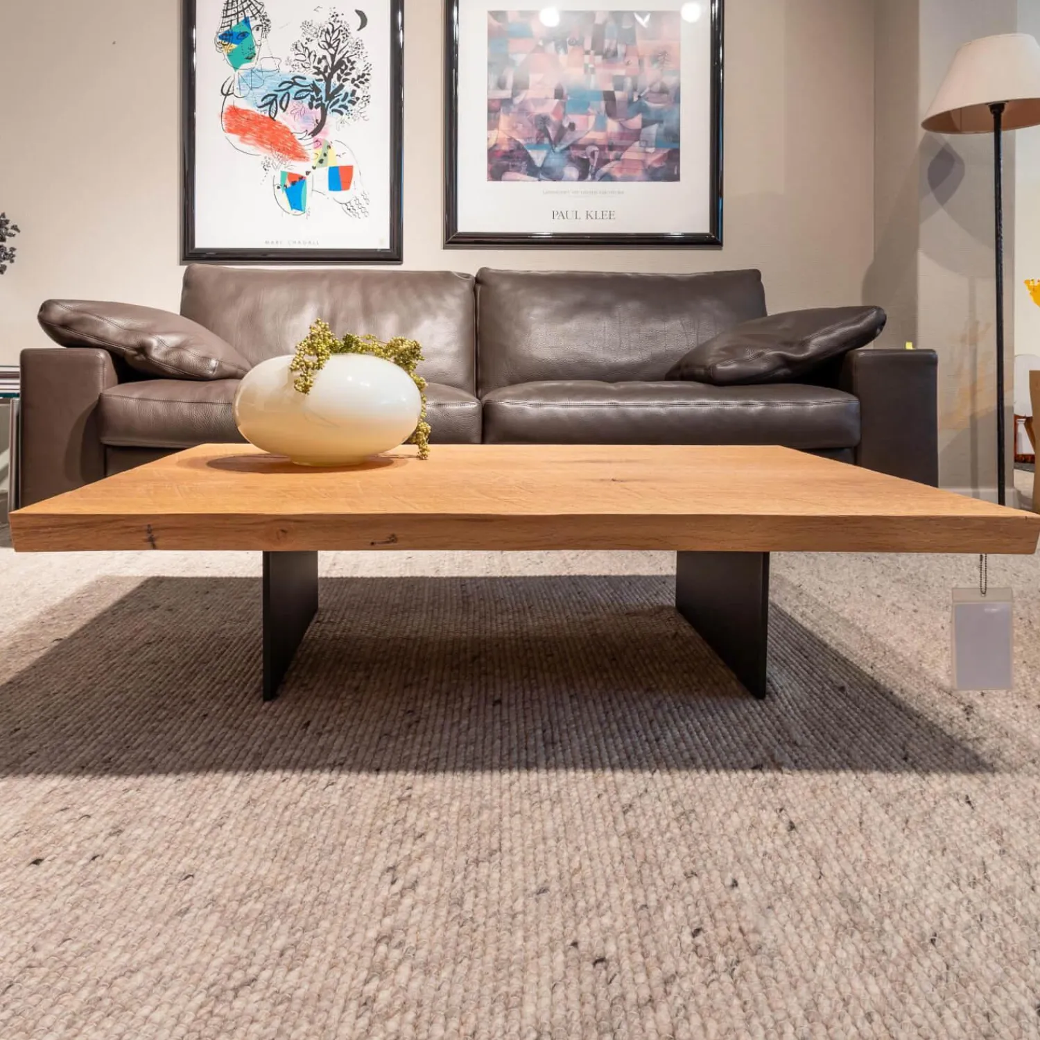 Janua Couchtische|Couchtisch Butterfly S03 Eiche Weiß Pigmentiert Geölt Wangen Stahl Schwarz