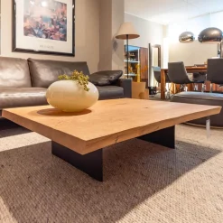 Janua Couchtische|Couchtisch Butterfly S03 Eiche Weiß Pigmentiert Geölt Wangen Stahl Schwarz