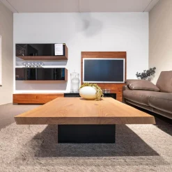 Janua Couchtische|Couchtisch Butterfly S03 Eiche Weiß Pigmentiert Geölt Wangen Stahl Schwarz