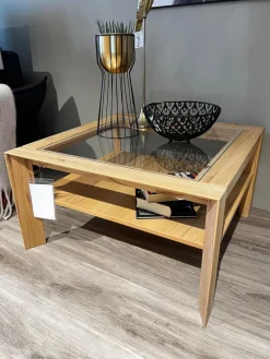 Decker Couchtische|Couchtisch Cavani Astbuche Bianco Geölt Mit Glaseinlage