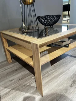 Decker Couchtische|Couchtisch Cavani Astbuche Bianco Geölt Mit Glaseinlage