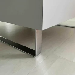 COR Couchtische|Couchtisch Conseta MDF Lack Platin M14 Metallkufe Verchromt Mit Klappe