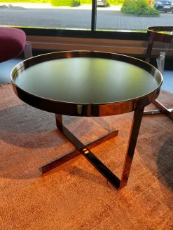 Christine Kröncke Couchtische|Couchtisch Cross 409 Einlegeplatte Schwarzstahl Matt Schutzlackiert Gestell Metall Rose