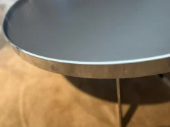 Christine Kröncke Couchtische|Couchtisch Cross Ct 80 Tischplatte Walzstahlplatte Matt Schutzlackiert Anthrazitfarben Gestell Metall Verchromt