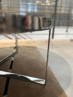 Christine Kröncke Couchtische|Couchtisch Cross Ct 80 Tischplatte Walzstahlplatte Matt Schutzlackiert Anthrazitfarben Gestell Metall Verchromt