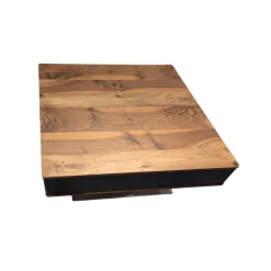 Gwinner Couchtische|Couchtisch CT 302 85L Platte Astnussbaum Natur Rahmen Lack Seidenmatt Anthrazit Fuß Edelstahl Mit Liftfunktion