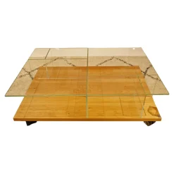 Hülsta Couchtische|Couchtisch CT 160 Natur Eiche Klarglas Optiwhite