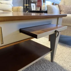 Ehalt Couchtische|Couchtisch Directoire Schachbrett Holz Kirschbaum Lackiert Hellbraun Und Dunkelbraun Korpus Hellgrau