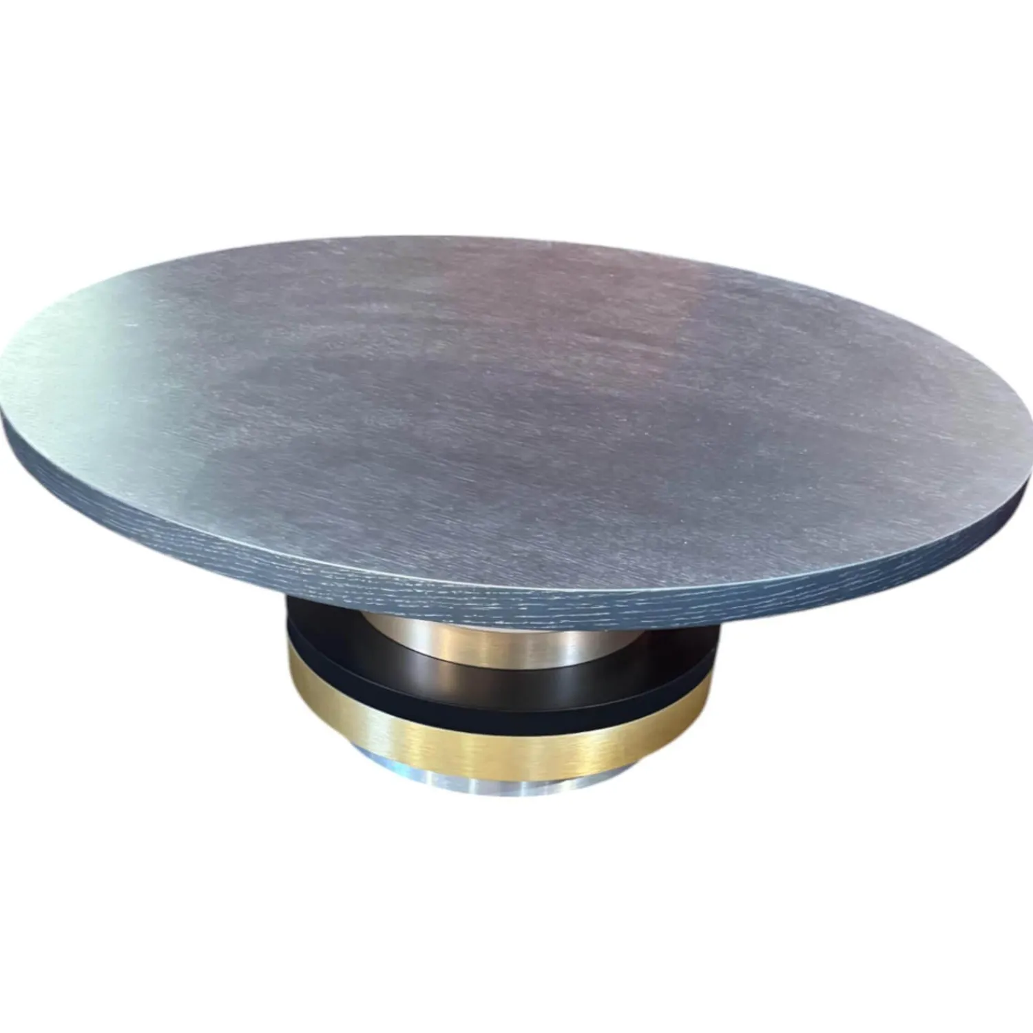 Bretz Couchtische|Couchtisch Disquo Eiche Furniert Gebeizt Matt Lackiert