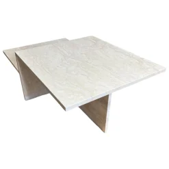 Ferm Living Couchtische|Couchtisch Distinct Coffee Table Travertine Stein Weiß