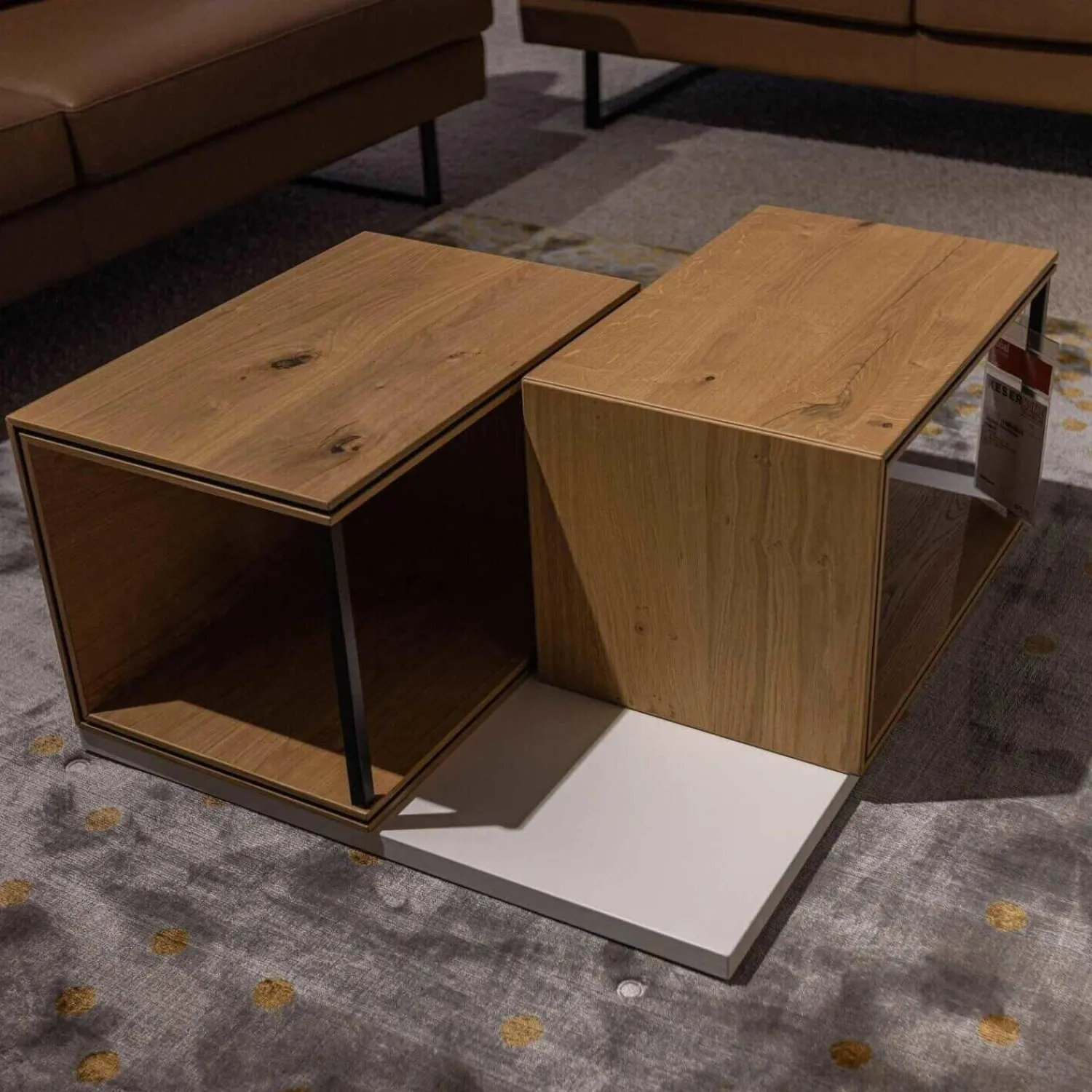 Global Couchtische|Couchtisch Fablo Würfelform Balkeneiche Lack Bianco Weiß Matt