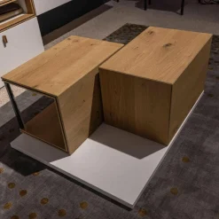 Global Couchtische|Couchtisch Fablo Würfelform Balkeneiche Lack Bianco Weiß Matt