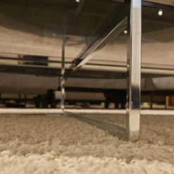 Hülsta Couchtische|Couchtisch Fonis Getönte Glasplatte Schwarz Gestell Chrom Glänzend