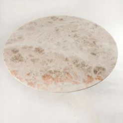 Walter Knoll Couchtische|Couchtisch Joco Stone Platte Naturstein Onice Champagne Gestell Stahl Matt Pulverbeschichtet Bronze