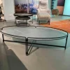 Mobliberica Couchtische|Couchtisch Join Oval Steinplatte Tapa Gestell EP 2471 F Metall