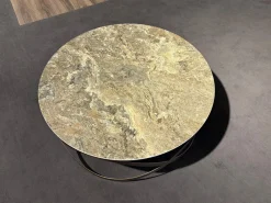 Ronald Schmitt Design Couchtische|Couchtisch K 900 Candy Platte Keramik Golden Rock Grau Gestell Stahl Bronze Pulverbeschichtet