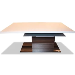 Rietberger Möbelwerke Couchtische|Couchtisch Lavita Lack Weiß Fußplatte Chrom