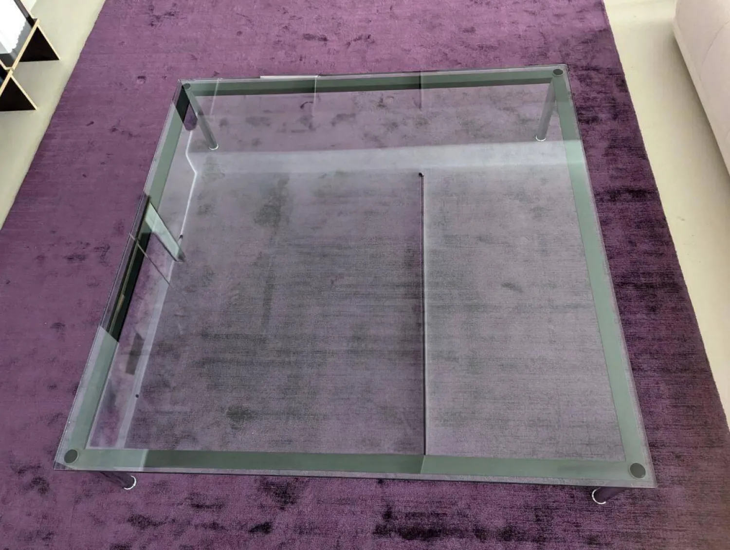 Cassina Couchtische|Couchtisch LC10-P Tischplatte Klarglas Gestell Stahl verchromt