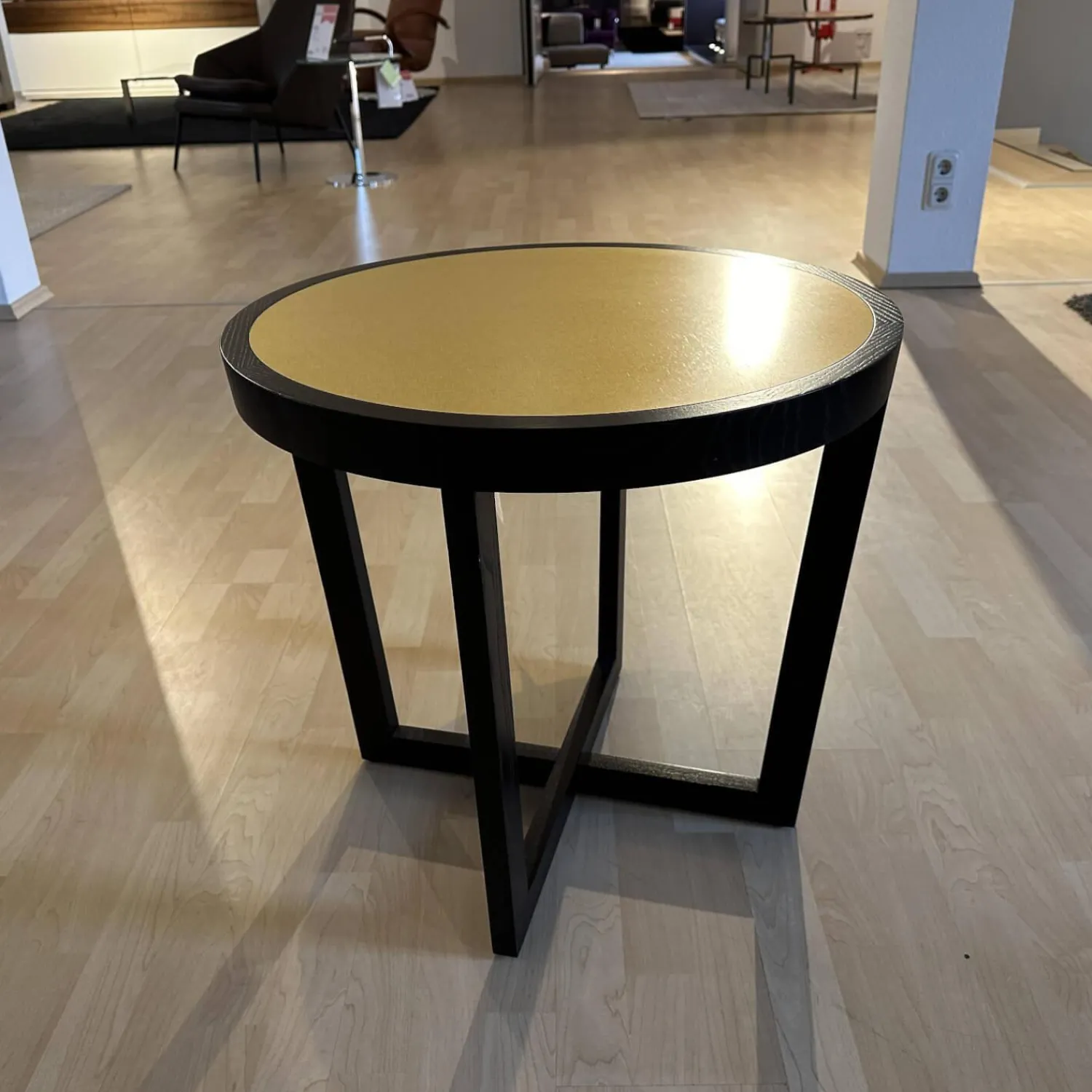 Bielefelder Werkstätten Couchtische|Couchtisch Mood BW-T-107-100 Platte Holz Goldton Gestell Holz Esche