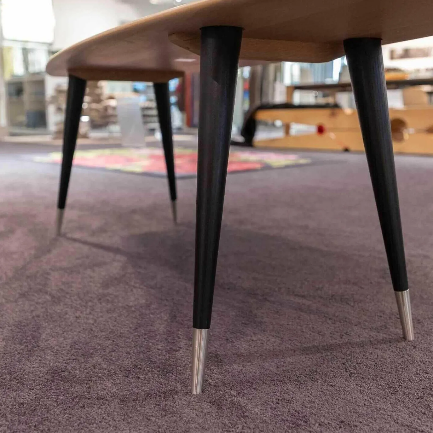 Naver Collection Couchtische|Couchtisch NA/AK Eiche Weiss Öl 2580-2504A Beine schwarz mit Stahlmantel